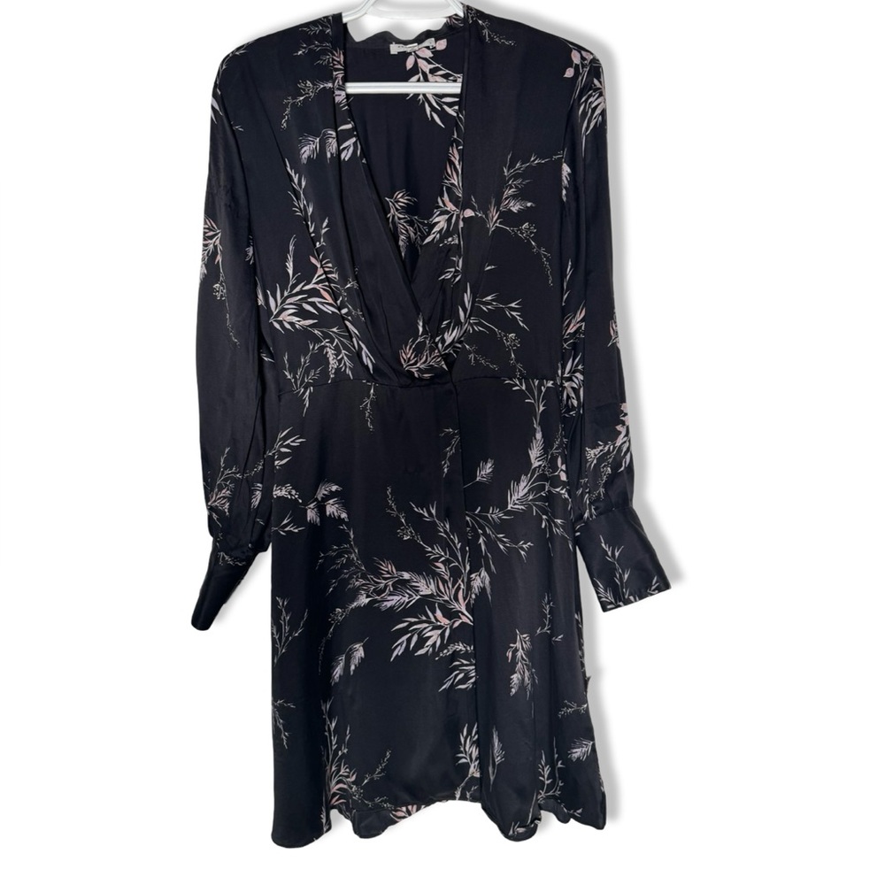 Equipment Femme Longsleeve Silk Floral Wrap Dress
